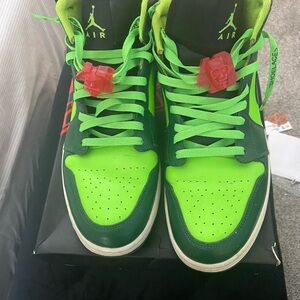 Air Jordan Green and Black Sneakers